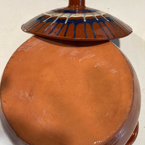 Holiday ART POTTERY COVERED CASSEROLE Terra Cotta Bean Pot SPAIN Perfect … - Picture 8 of 14